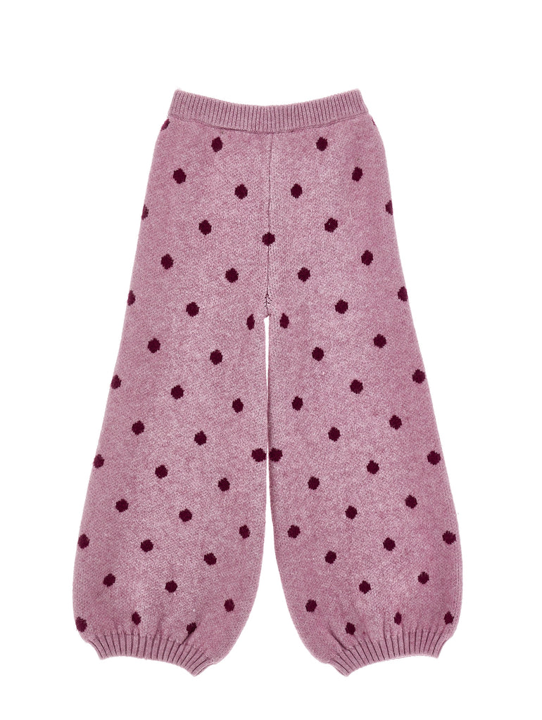 MONNALISA FALL 2026 Knit Jacquard Pansy Polka Dot Pants