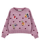 MONNALISA FALL 2026 Knit Jacquard Pansy Polka Dot Sweater Top