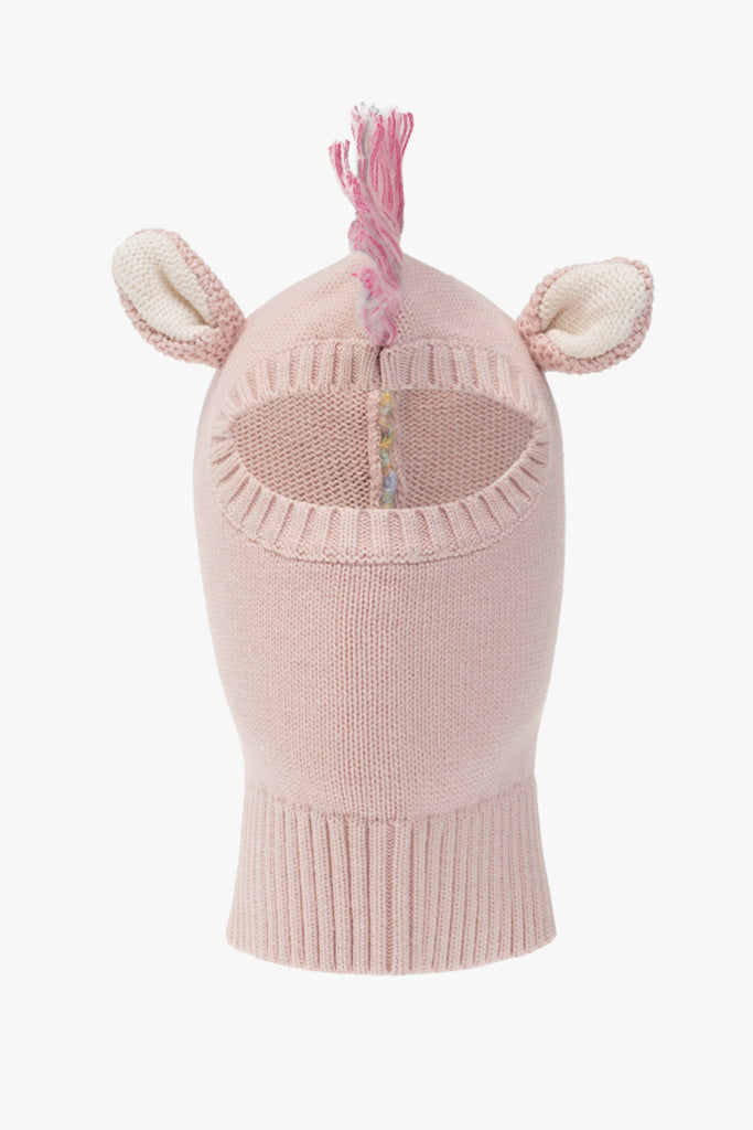 STELLA MCCARTNEY KIDS Knit Unicorn Balaclava Hat with Fringes