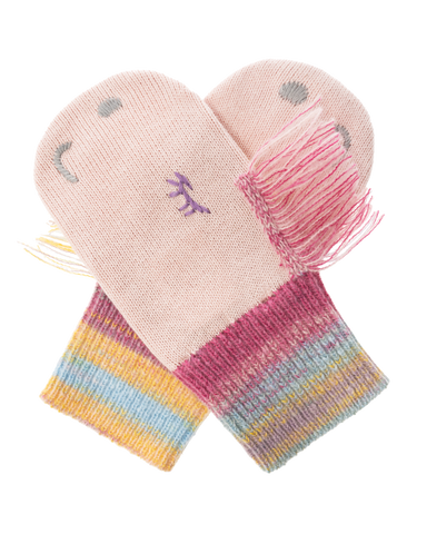 STELLA MCCARTNEY KIDS Knit Unicorn Balaclava Hat with Fringes