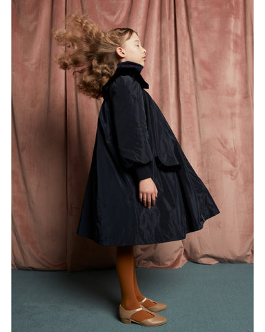 MiMiSol FW24 FLOCK POLKA-DOT ORGANZA DRESS in Cream