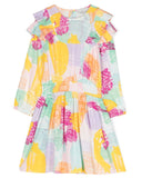 STELLA MCCARTNEY KIDS Abstract Print Pleated Ruffles Dress