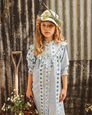 FISH&KIDS Knitted Straps Flowers Dress in Ecru (also in Adult)