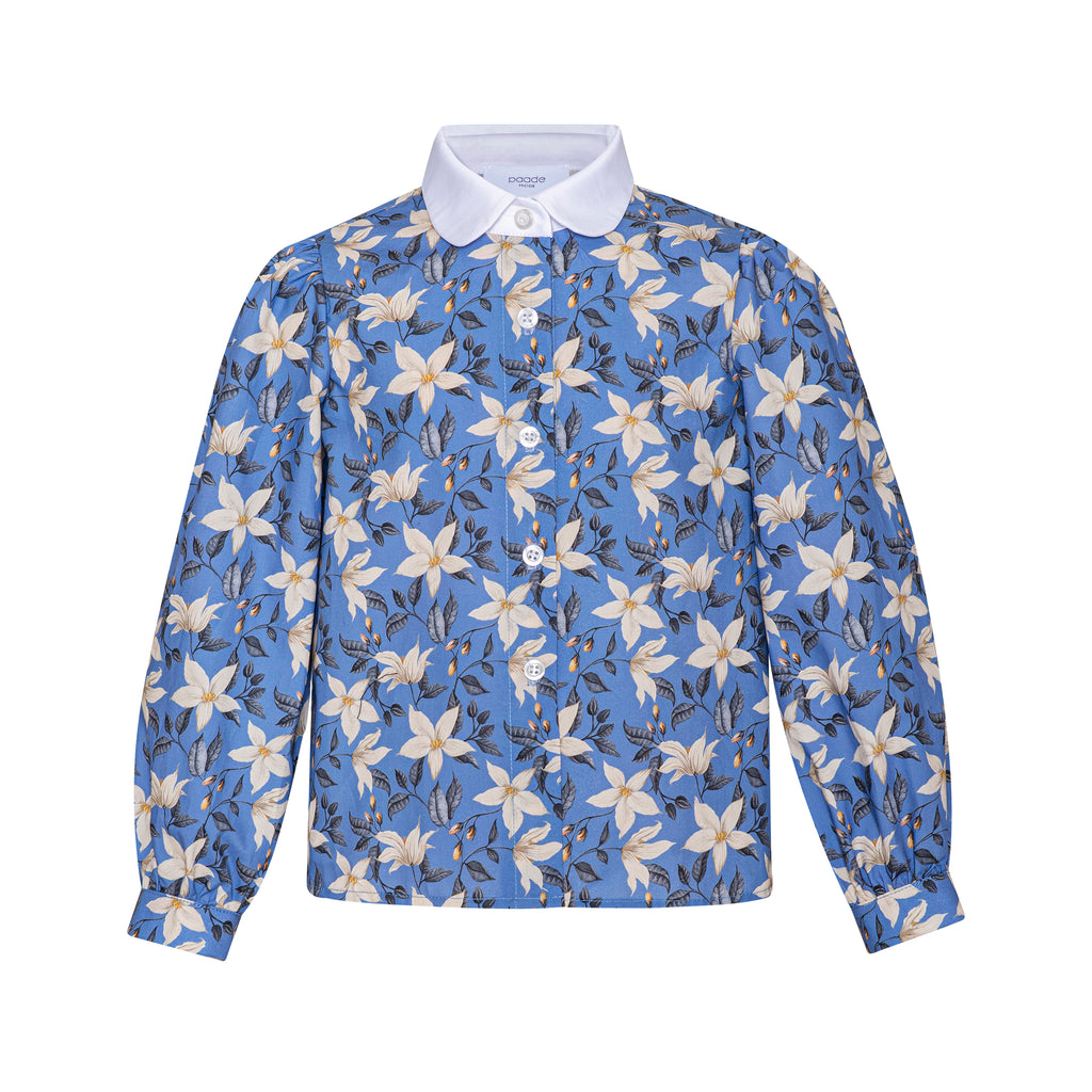 PAADE MODE "ALPENGLOW" Clement Blue Organic Cotton Blouse Shirt