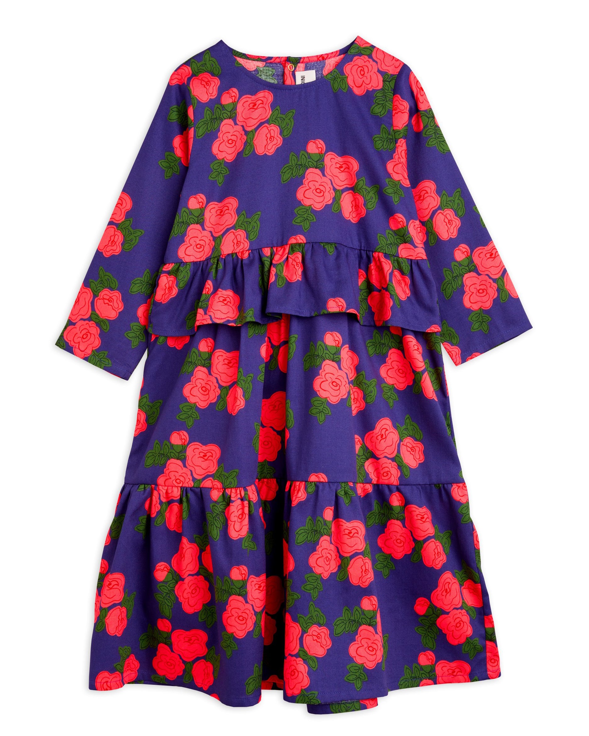 【新品】mini rodini roses woven dress 92/98 Hike Woven Dress Red | Mini Rodini