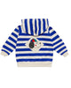 WEEKEND HOUSE KIDS SS26 'The Art of Seeing'  Happy dog Baby stripes Zip-up hoodie