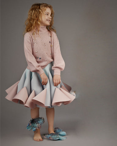 GINGERSNAPS Baby Velvet Pleated Skirt with Metallic Elastic Waistband