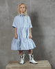 UNLABEL SS26 Bea Dress in Blue Milk Stripes