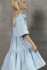 UNLABEL SS26 Bea Dress in Blue Milk Stripes