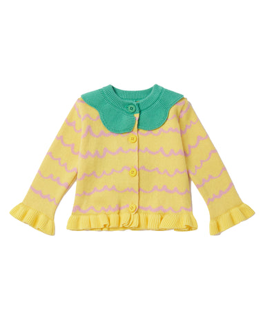 STELLA MCCARTNEY KIDS Organic Cotton Pineapple Cardigan with Contrast Stitching