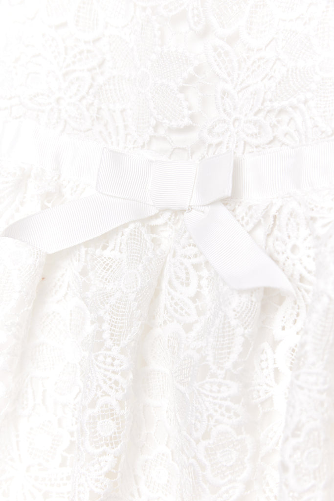 NICOLE MILLER GIRLS SS24 Cream Guipure Lace Dress