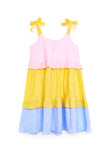 NICOLE MILLER GIRLS SS24 Tri-Color Tiered Dress