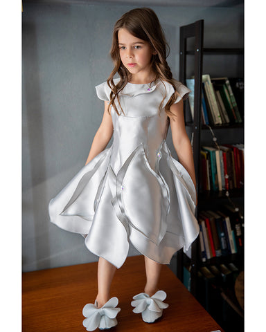 NIKOLIA "Good Morning Heaven" HORIZON Striped Bow Taffeta Dress