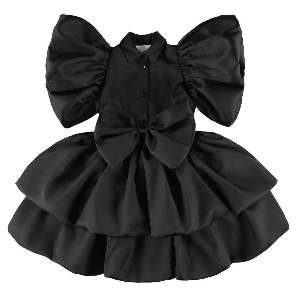 CAROLINE BOSMANS Bow Tafetta Dress in Black