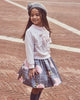 MONNALISA FALL 2026 Check Pink Rose Skirt