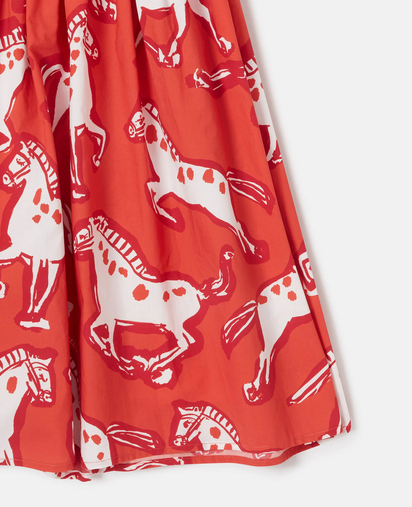 STELLA MCCARTNEY SS26 Horse Print Popeline Dress