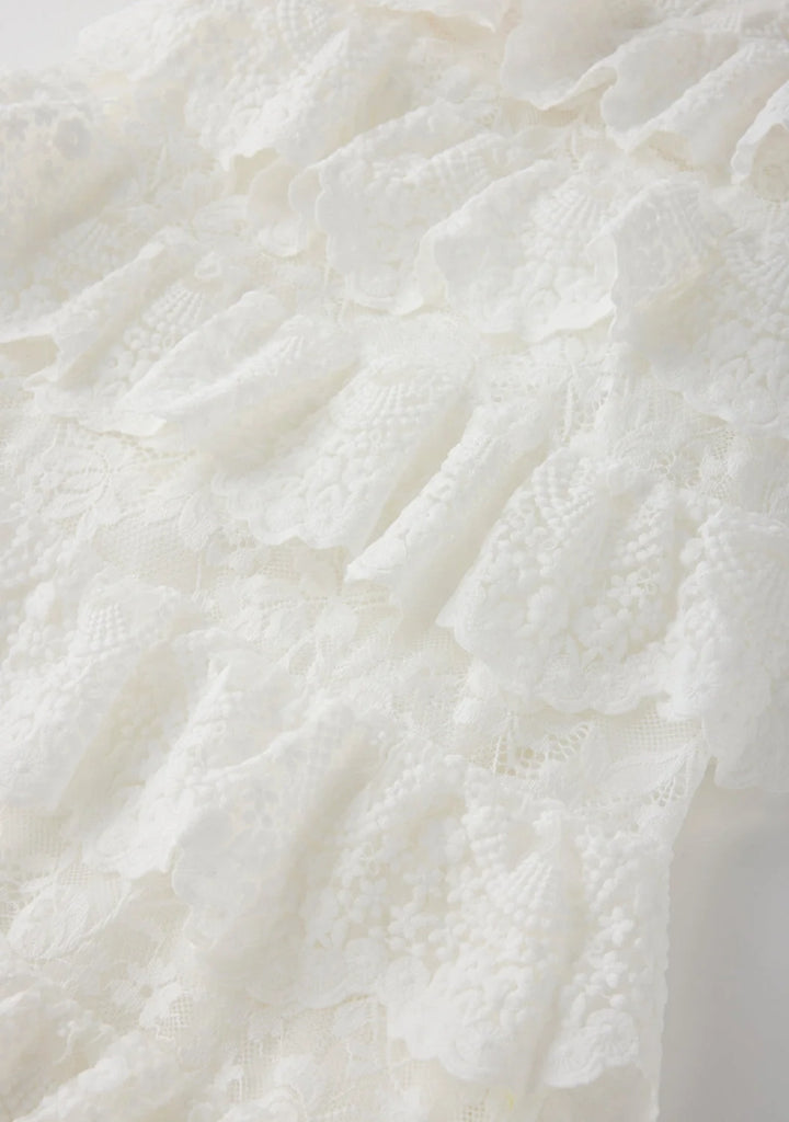 MARLO KIDS Paloma Lace Frill Maxi Dress