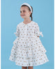 MiMiSol SS25 Beige Polka Dot Flounce Dress