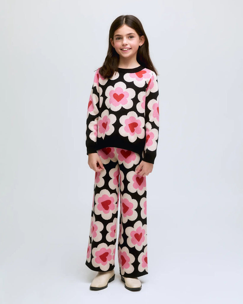 COMPANIA FANTASTICA Sweetheart Knit Printed Sweater
