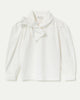 COMPANIA FANTASTICA Cotton Bow Blouse Top in White