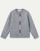 COMPANIA FANTASTICA Grey Multi-Color Button Cardigan Sweater