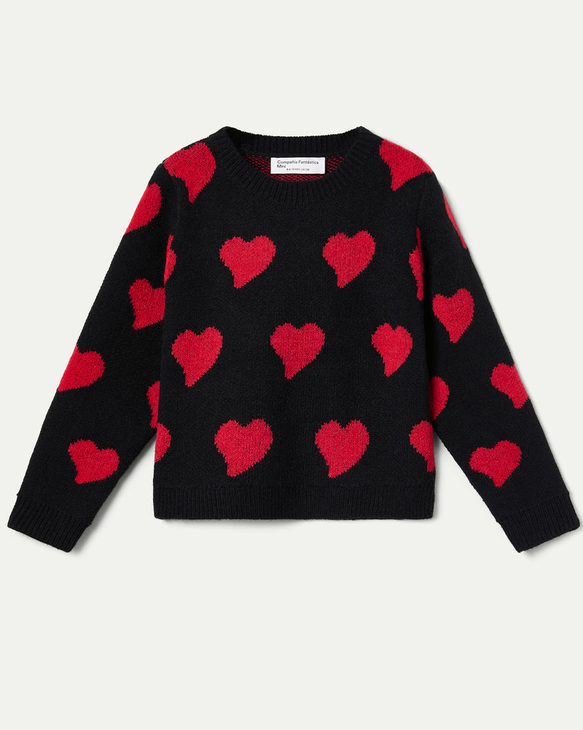 COMPANIA FANTASTICA Small Heart Knit Sweater Jumper