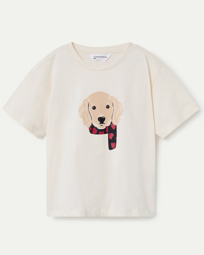COMPANIA FANTASTICA Dog Portrait Printed T-shirt Top