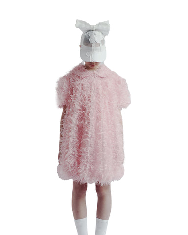 CAROLINE BOSMANS Eyelash Bow  Pink Dress