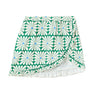 COMPANIA FANTASTICA SS26 Olive Flower Short Skirt Coverup