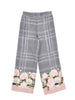 MONNALISA FALL 2026 Viscose Twill Pants with Rose Design