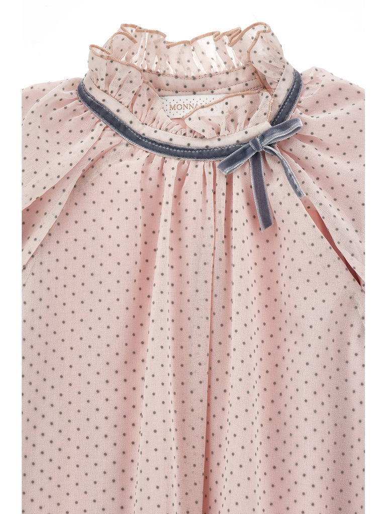 MONNALISA FALL 2026 Polka Dot Dress in Georgette