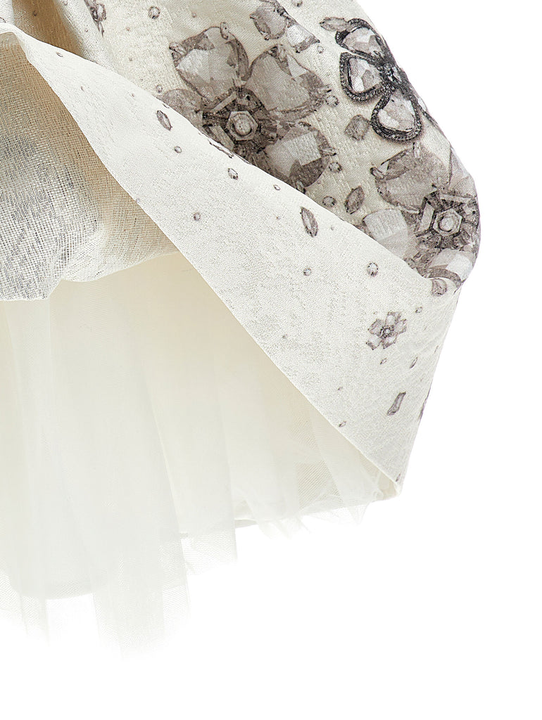 MONNALISA FALL 2026 Flower Skirt with Jeweled Frill