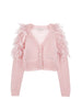 MONNALISA FALL 2026 Fringe Pink Cardigan