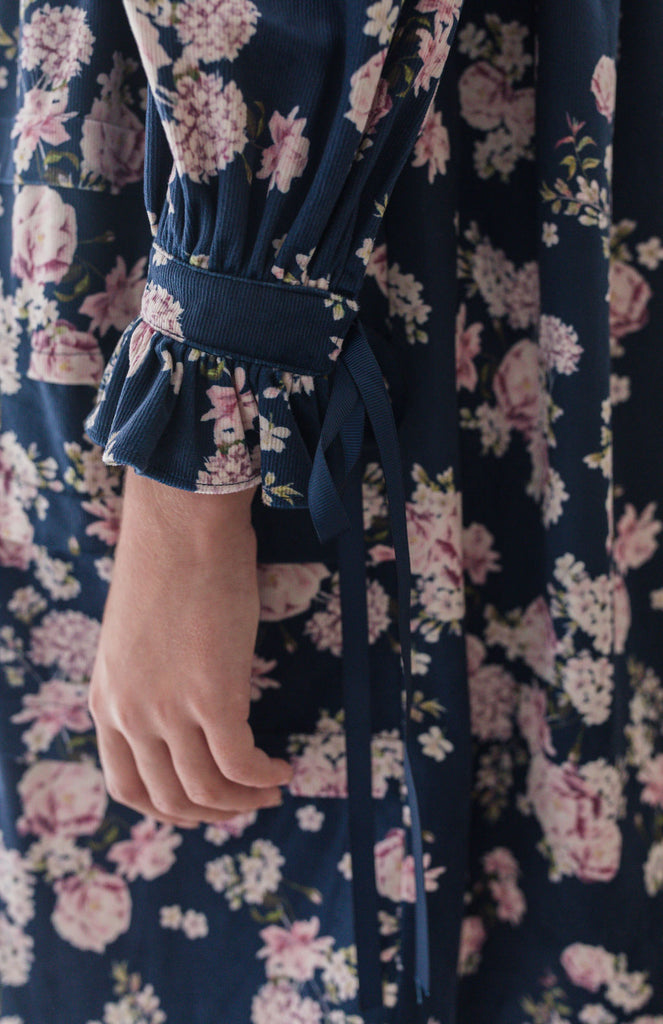 STEPH THE LABEL "L'immagination" Lilac Floral Printed Cord Dress