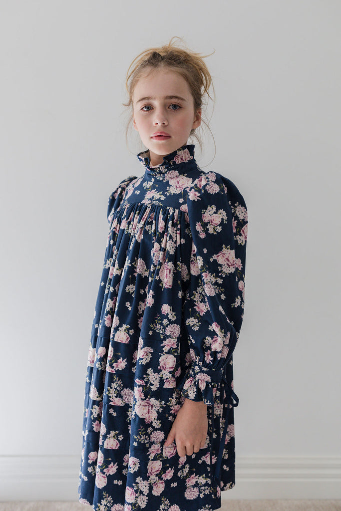 STEPH THE LABEL "L'immagination" Lilac Floral Printed Cord Dress