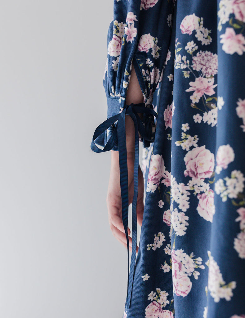 STEPH THE LABEL "L'immagination" Lilac Floral Printed Cord Dress