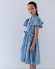 STEPH THE LABEL SS2026 Chambray Flutter Sleeve Shirt Dress