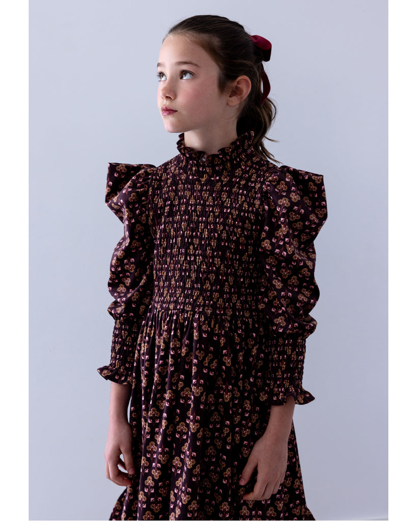 STEPH THE LABEL FALL 2026 Wallpaper Printed Cord Shirred Bodice Dress