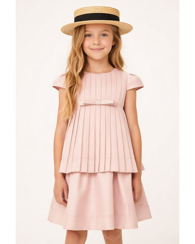 EMILE ET IDA SS26 Collared Short Sleeve Sweater with Spring Intarsia