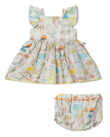 STELLA MCCARTNEY KIDS Rainbow Star-print Pleated Dress