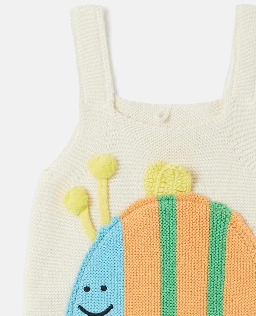 Stella McCartney Kids bird intarsia-knit tassel cardigan - White