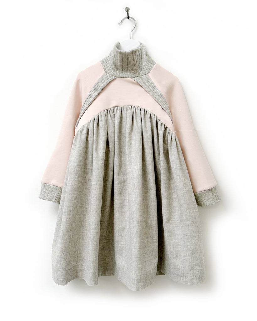 ANJA SCHWERBROCK FW26 ADEA Dress in Grey and Pink