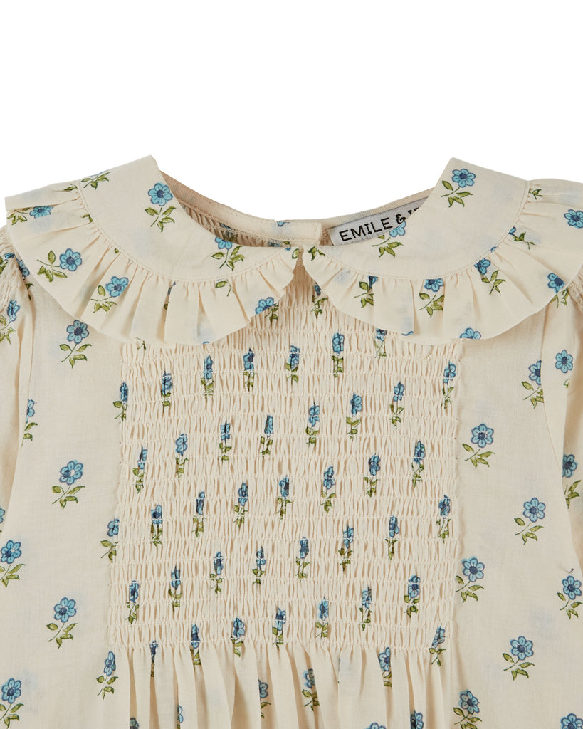 EMILE ET IDA FW26 ECRU SMOCKED BLOUSE TOP