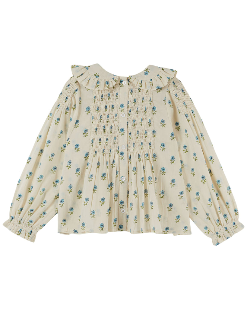 EMILE ET IDA FW26 ECRU SMOCKED BLOUSE TOP