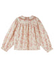 EMILE ET IDA FW26 ECRU FLORAL SMOCKED BLOUSE TOP