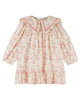 EMILE ET IDA FW26 LARGE COLLAR ECRU AND PINK FLORAL DRESS