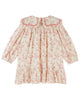 EMILE ET IDA FW26 LARGE COLLAR ECRU AND PINK FLORAL DRESS