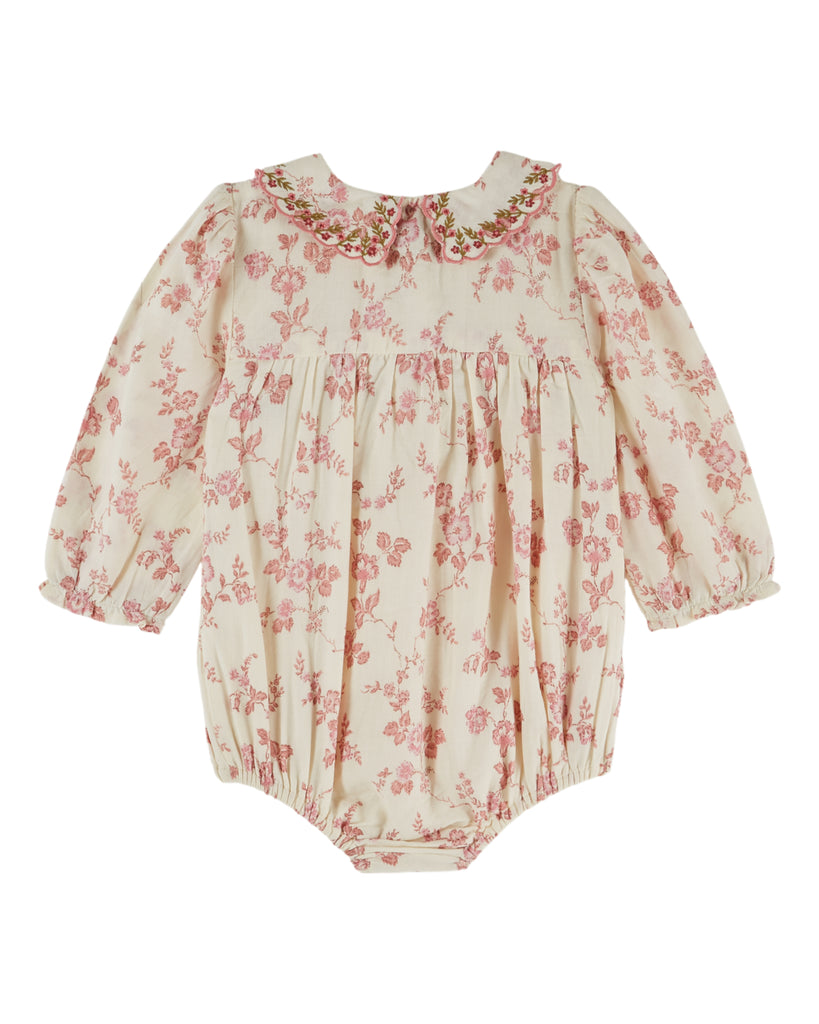 EMILE ET IDA FW26 BEBE FLORAL PUFFEL ROMPER