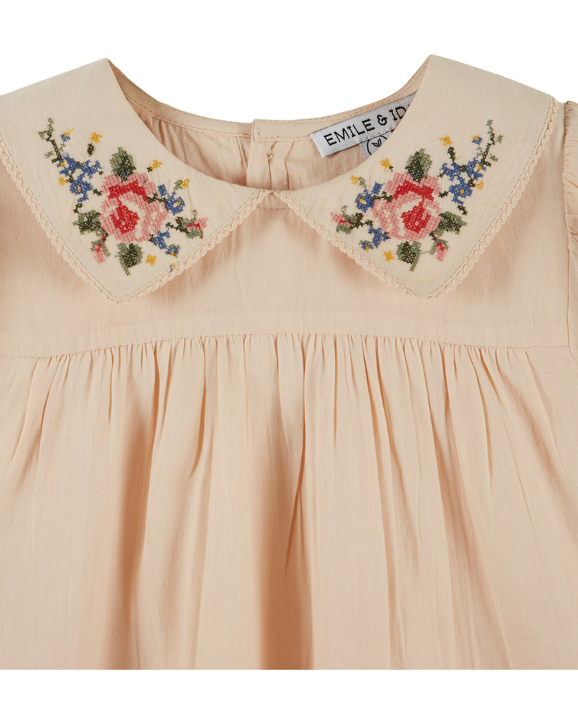 EMILE ET IDA FW26 EMBROIDERED CROSS STITCH DRESS
