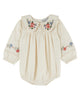 EMILE ET IDA FW26 BEBE CROSS-STITCH PUFFEL ROMPER
